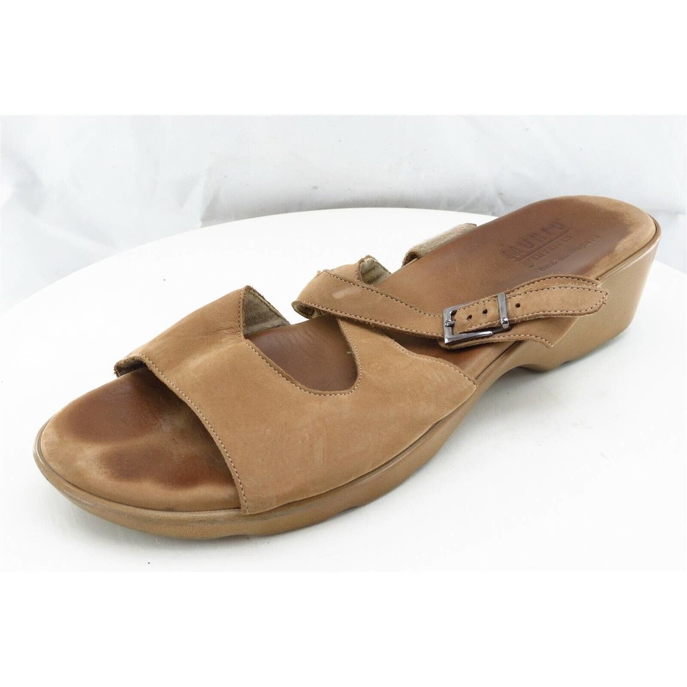 Munro Sz 9.5 M Brown Slide Leather Women Sandals